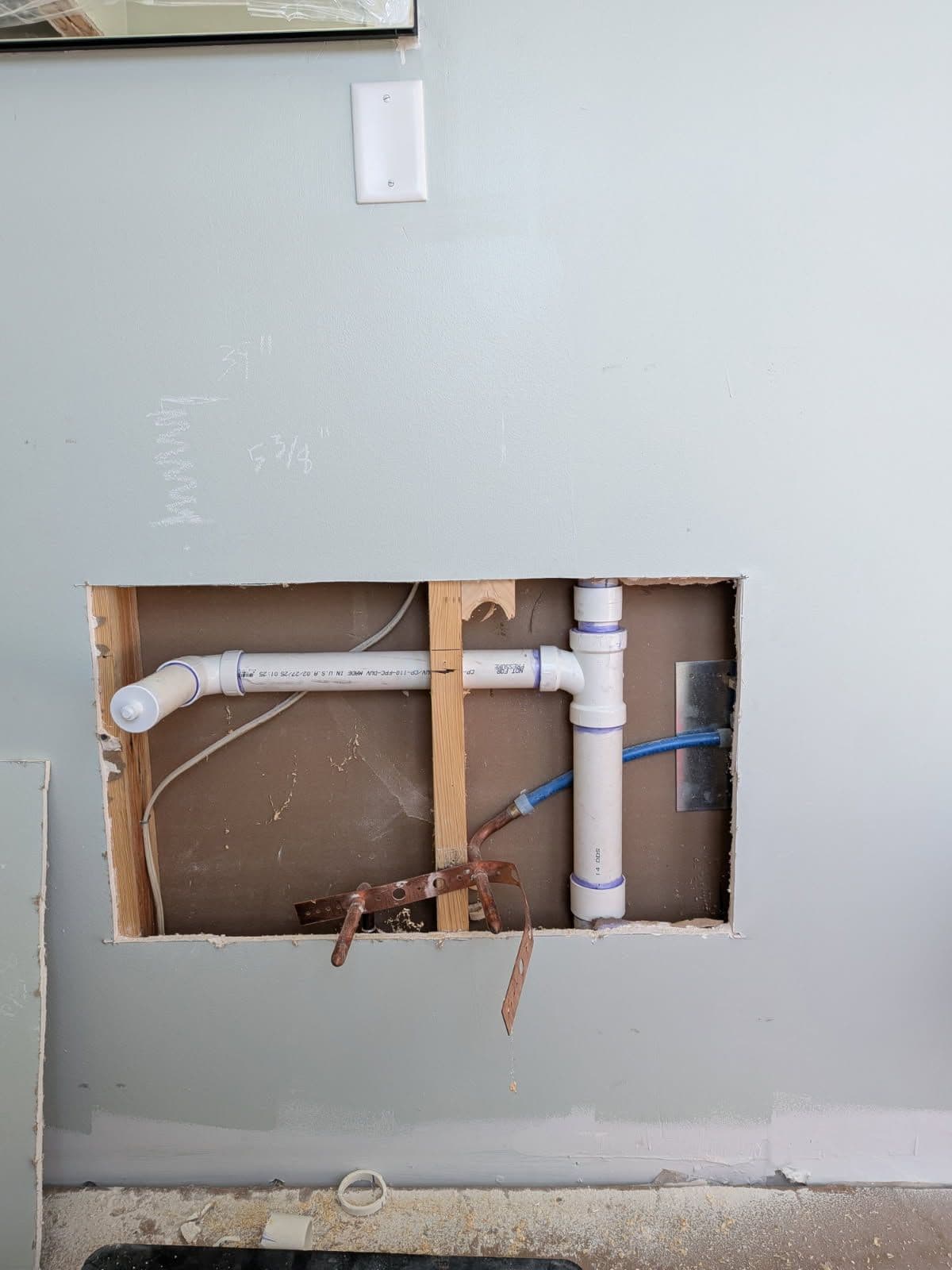 Project Floating Vanity Plumbing Success in Red Bank image